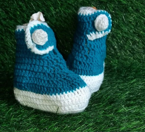 Teal High-Top Sneaker Booties