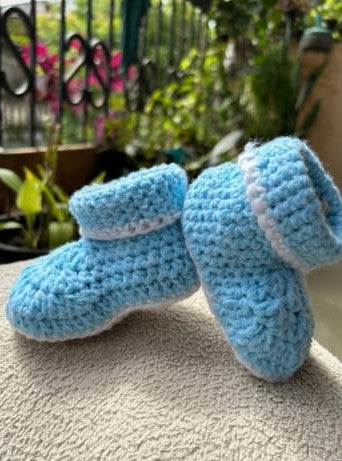 Sky Blue Classic Trim Booties